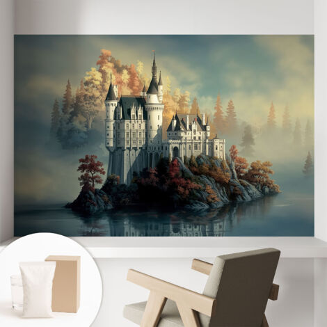 Carta Da Parati - Murale Alla Moda Decorazione - Camera Da Letto - Con Colla Gratuita Castello delle fiabe 104x70 cm (1/5)