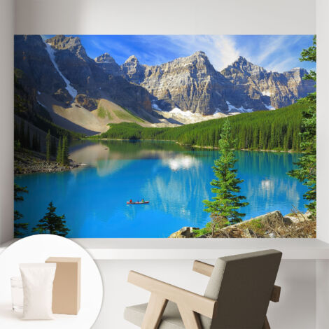 Carta Da Parati In Vlies Decorativa Per Pareti - Con Motivi Moderni - Con Colori Intensi - Per Ufficio lago di montagna 104x70 cm (1/5)