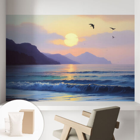 Carta Da Parati - Murale Alla Moda Decorazione - Camera Da Letto - Con Colla Gratuita Mare Ovest 104x70 cm (1/5)