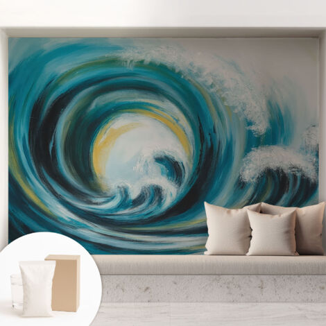 Carta Da Parati - Non Tessuto - Con Colla Inclusa - Per Interni - Ecologica - Con Ingresso - Soggiorno Onda marina 208x146 cm (1/5)