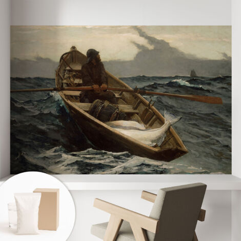 Carta Da Parati - Murale Alla Moda Decorazione - Camera Da Letto - Con Colla Gratuita Pescatore in mare 104x70 cm (1/5)