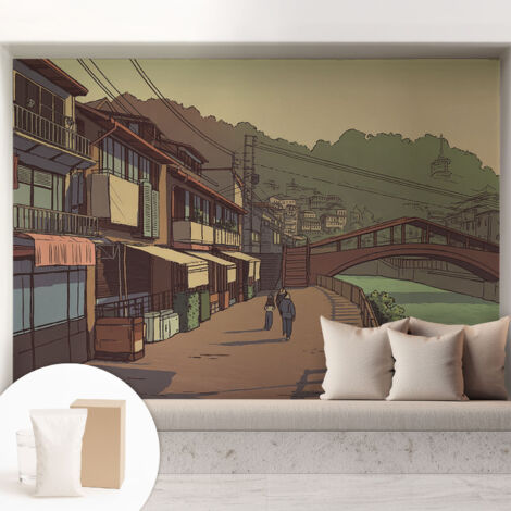 Carta Da Parati - Mural - Con Sala Da Pranzo - Camera Da Letto - Cameretta - Con Colla Gratuita paesaggio dai colori pastello 208x146 cm (1/5)