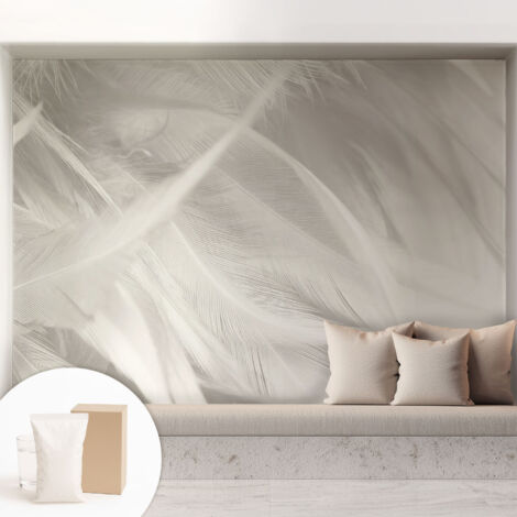 Carta Da Parati In Vlies Decorativa Per Pareti - Con Motivi Moderni - Con Colori Intensi - Per Ufficio Piume delicate 208x146 cm (1/5)