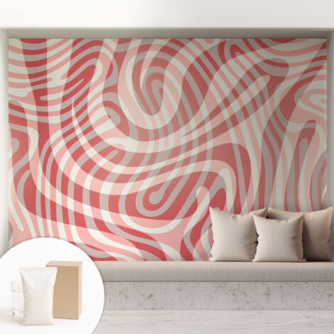 Carta Da Parati In Vlies Decorativa Per Pareti - Con Motivi Moderni - Con Colori Intensi - Per Ufficio Linee ondulate 208x146 cm (1/5)