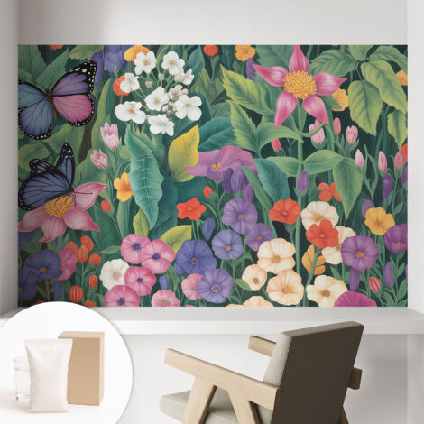 Carta Da Parati Con Design Moderno - Per Rinnovamento Rapido - Non-Woven - Per Interni Moderni Esplosione di fiori 104x70 cm (1/5)