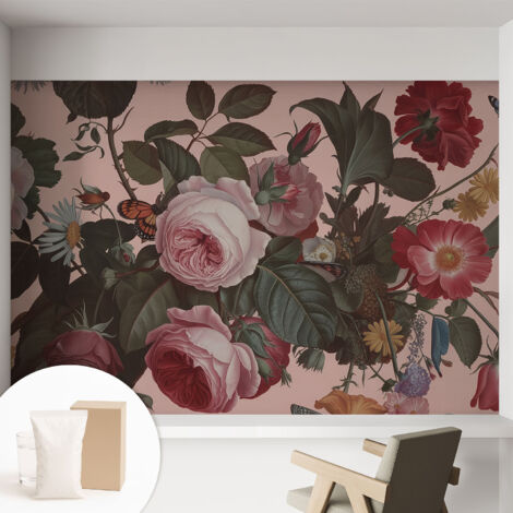 Carta Da Parati - Murale Alla Moda Decorazione - Camera Da Letto - Con Colla Gratuita Eleganza floreale 152x104 cm (1/5)