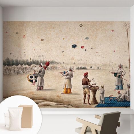 Carta Da Parati - Murale Alla Moda Decorazione - Camera Da Letto - Con Colla Gratuita Aquiloni che volano 152x104 cm (1/5)