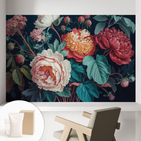 Carta Da Parati - Murale Alla Moda Decorazione - Camera Da Letto - Con Colla Gratuita Fiori colorati 104x70 cm (1/5)