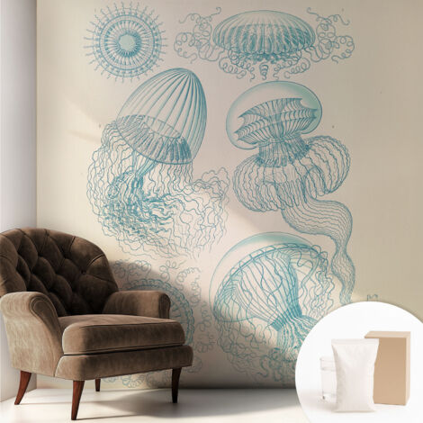 Carta Da Parati con design moderno - con motivi moderni - Fotomurali in TNT Soggiorno Camera De Letto Sala Ufficio Medusa marina 250x250 cm (1/5)