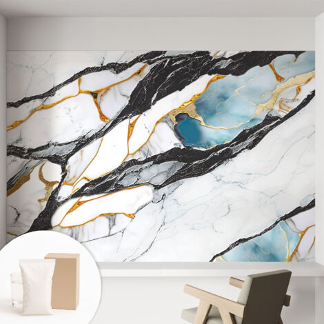 Carta Da Parati Non Tessuto - Di Alta Qualità Per Il Soggiorno La Cucina - Tendenze Moderne - Vlies Ecologico Marmo elegante 152x104 cm (1/5)