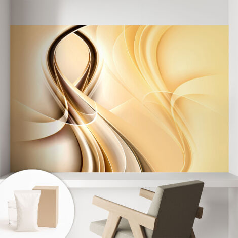 Carta Da Parati Non Tessuto - Con Colla Gratuita - Con Motivi Moderni - Design Elegante Per Pareti Linee ondulate 104x70 cm (1/5)