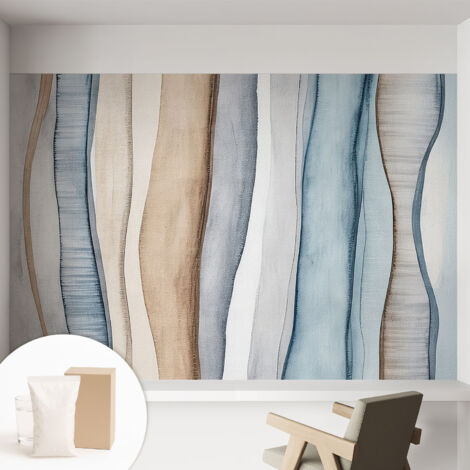 Carta Da Parati - Murale Alla Moda Decorazione - Camera Da Letto - Con Colla Gratuita Strisce astratte 152x104 cm (1/5)