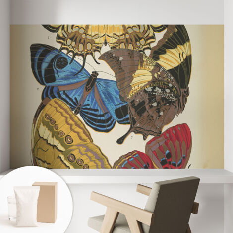 Carta Da Parati Non Tessuto - Con Colla Inclusa per Camera da Letto - Facile da Applica - Motivo decorativo Ispirazione per le farfalle 104x70 cm (1/5)