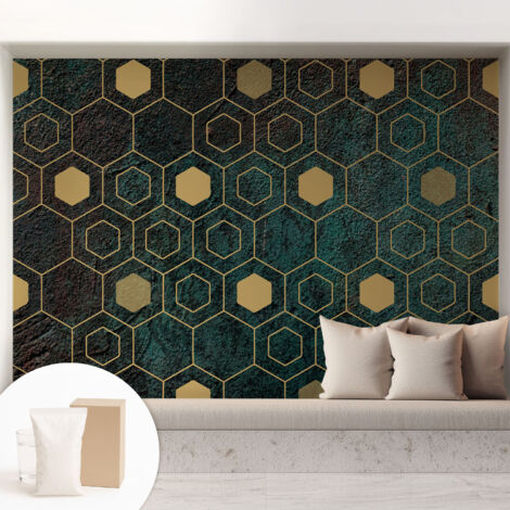 Carta Da Parati - Murale Alla Moda Decorazione - Camera Da Letto - Con Colla Gratuita Esagoni geometrici 208x146 cm (1/5)