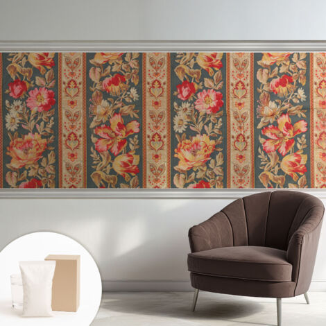 Carta Da Parati - Non Tessuto - Con Colla Inclusa - Per Interni - Ecologica - Con Ingresso - Soggiorno Fiori colorati 250x104 cm (1/5)