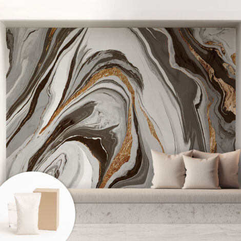 Carta Da Parati - Murale Alla Moda Decorazione - Camera Da Letto - Con Colla Gratuita Vortici di marmo 208x146 cm (1/5)