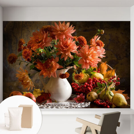 Carta Da Parati In Vlies Decorativa Per Pareti - Con Motivi Moderni - Con Colori Intensi - Per Ufficio Composizione autunnale 152x104 cm (1/5)