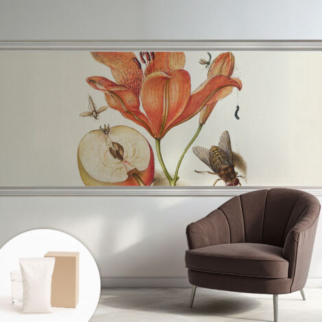 Carta Da Parati - Non Tessuto - Con Colla Inclusa - Per Interni - Ecologica - Con Ingresso - Soggiorno Illustrazione botanica 250x104 cm (1/5)