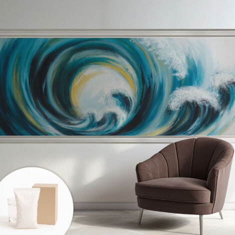 Carta Da Parati - Non Tessuto - Con Colla Inclusa - Per Interni - Ecologica - Con Ingresso - Soggiorno Onda marina 250x104 cm (1/5)