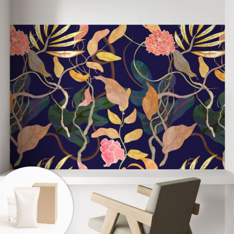 Carta Da Parati - Murale Alla Moda Decorazione - Camera Da Letto - Con Colla Gratuita Eleganza vegetale 104x70 cm (1/5)