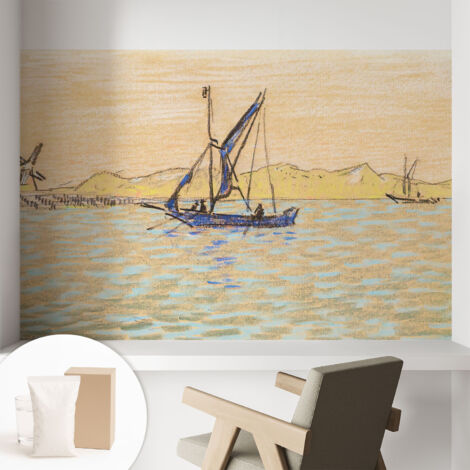 Carta Da Parati Facile Da Installare - Vlies Per Arredamento Interno - Per Pareti - Stile Moderno - Con Colla Gratuita Mare di pace 104x70 cm (1/5)