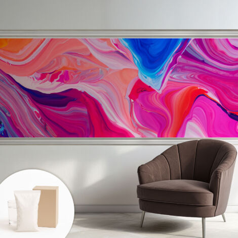 Carta Da Parati In Vlies Decorativa Per Pareti - Con Motivi Moderni - Con Colori Intensi - Per Ufficio Onde liquide 250x104 cm