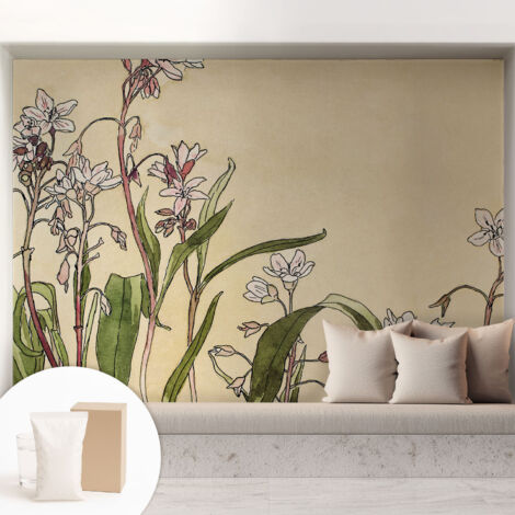 Carta Da Parati con design moderno - con motivi moderni - Fotomurali in TNT Soggiorno Camera De Letto Sala Ufficio Eleganza floreale 208x146 cm (1/5)