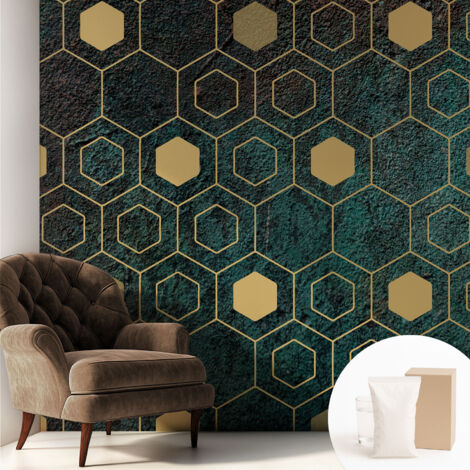 Carta Da Parati - Murale Alla Moda Decorazione - Camera Da Letto - Con Colla Gratuita Esagoni geometrici 250x250 cm