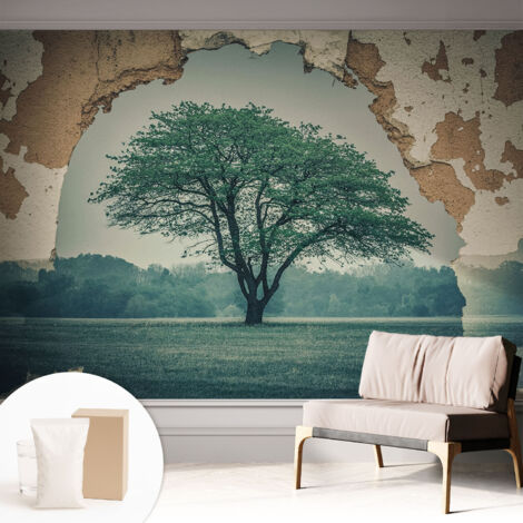 Carta Da Parati - Mural - Con Sala Da Pranzo - Camera Da Letto - Cameretta - Con Colla Gratuita Un albero solitario 312x219 cm (1/5)