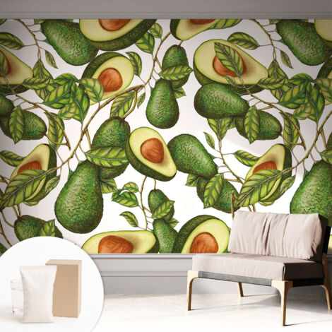Carta Da Parati - Mural - Con Sala Da Pranzo - Camera Da Letto - Cameretta - Con Colla Gratuita Modello di avocado 312x219 cm (1/5)