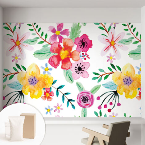 Carta Da Parati - Murale Alla Moda Decorazione - Camera Da Letto - Con Colla Gratuita Freschezza floreale 152x104 cm (1/5)