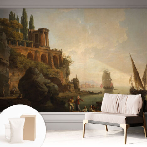 Carta Da Parati Non Tessuto - Con Colla Inclusa per Camera da Letto - Facile da Applica - Motivo decorativo Paesaggio marino 312x219 cm (1/5)