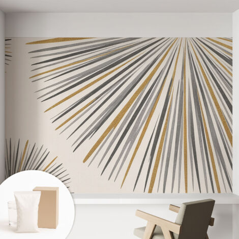 Carta Da Parati - Murale Alla Moda Decorazione - Camera Da Letto - Con Colla Gratuita Ventagli geometrici 152x104 cm (1/5)