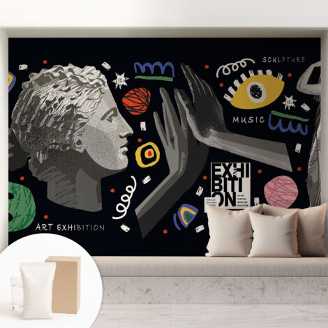 Carta Da Parati In Vlies Decorativa Per Pareti - Con Motivi Moderni - Con Colori Intensi - Per Ufficio Una mostra colorata 208x146 cm (1/5)