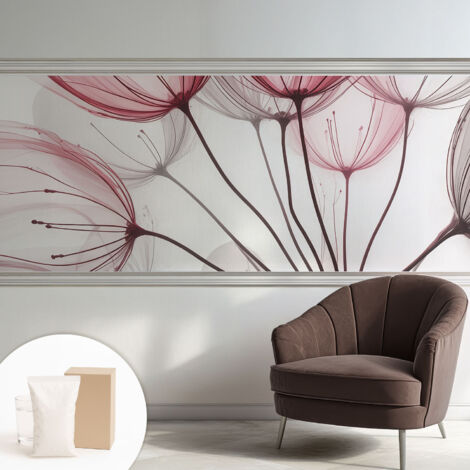Carta Da Parati Facile Da Installare - Vlies Per Arredamento Interno - Per Pareti - Stile Moderno - Con Colla Gratuita Sagome floreali 250x104 cm (1/5)