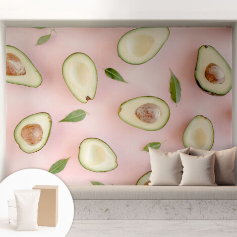 Carta Da Parati Non Tessuto - Decorazione Da Muro - Traspirante - Con Motivo - Per Camera Da Letto Cucina Composizione di avocado 208x146 cm (1/5)