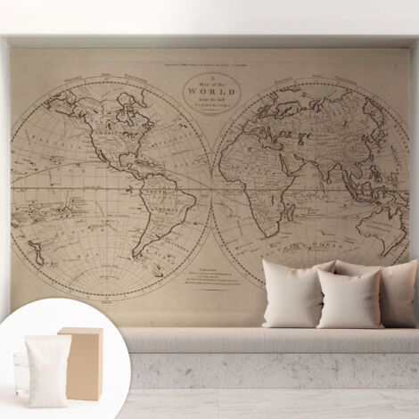 Carta Da Parati Non Tessuto - Decorazione Da Muro - Traspirante - Con Motivo - Per Camera Da Letto Cucina Vecchia mappa 208x146 cm (1/5)