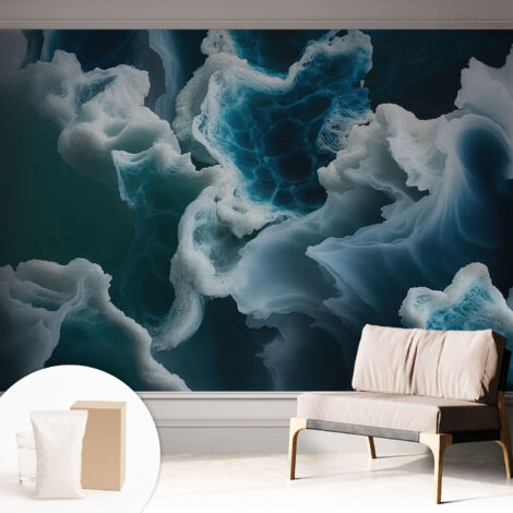 Carta Da Parati Non Tessuto - Decorazione Da Muro - Traspirante - Con Motivo - Per Camera Da Letto Cucina Onde del mare 312x219 cm (1/5)