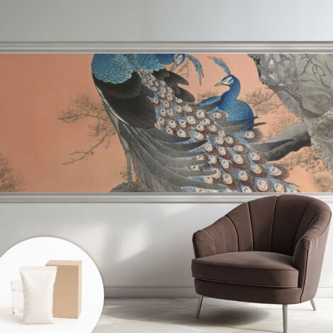 Carta Da Parati - Murale Alla Moda Decorazione - Camera Da Letto - Con Colla Gratuita Eleganza da pavone 250x104 cm (1/5)