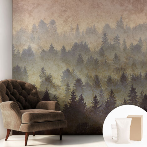Carta Da Parati con design moderno - con motivi moderni - Fotomurali in TNT Soggiorno Camera De Letto Sala Ufficio Nebbia forestale 250x250 cm