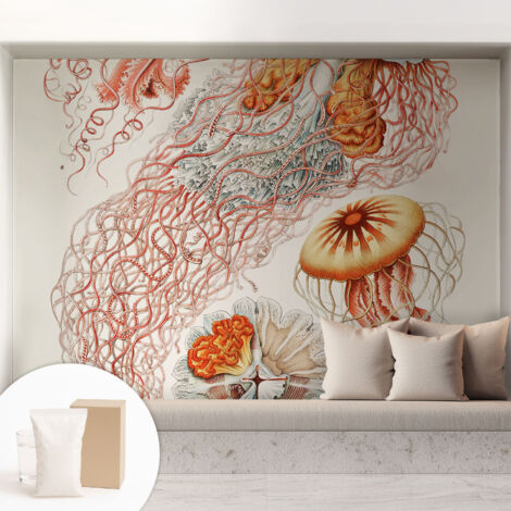 Carta Da Parati - Mural - Con Sala Da Pranzo - Camera Da Letto - Cameretta - Con Colla Gratuita Meduse fantasiose 208x146 cm (1/5)