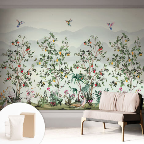 Carta Da Parati Con Design Moderno - Per Rinnovamento Rapido - Non-Woven - Per Interni Moderni Alberi esotici 312x219 cm (1/5)