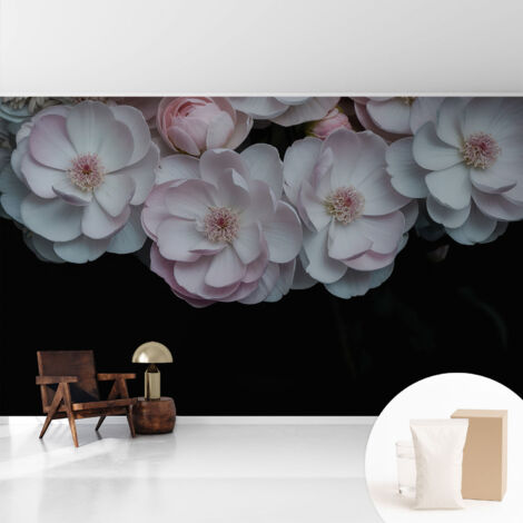 Tapete Vliestapete mit Kleber - modernes Design - Wohnungsdeko - geruchslos - langlebig Zarter Blumenstrauß 416x254 cm (1/5)