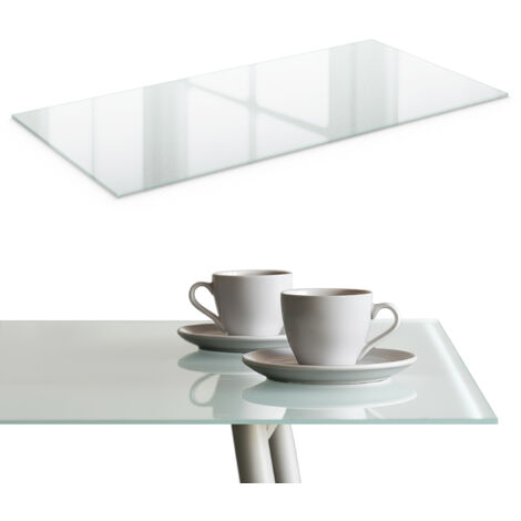 Piano tavolo in vetro temperato - Moderno e resistente - Copertura protettiva per Cucina e Soggiorno Per scrivania per ufficio - 100x50 cm