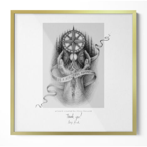 Cornice Quadrata 50x50 cm per Foto - Oro - di Matrimoniodi Famiglia Vetro Acrilico da Parete - per Soggiorno Camera da Letto