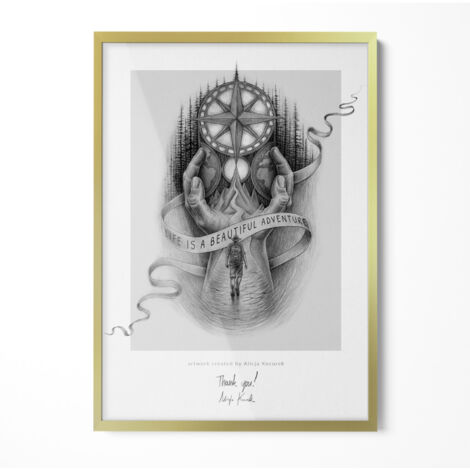 Cornice 50x70 cm per Foto - Oro - di Bambini Nascita Battesimo e Ricordi di Famiglia da Parete per Decorazione Casa