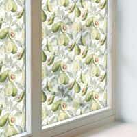 Pellicola Privacy per Vetri 50x100 cm Autoadesiva Decorativa Protezione per Cucina Bagno Uffici Camera da Letto Vetro Smerigliato foglie di avocado