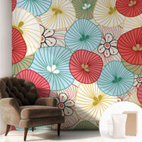 Carta Da Parati - Fotomurale In Vlies - per Decorazione pareti - Per La Cucina Camera Da Letto Per La Soggiorno Motivo floreale 250x250 cm