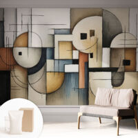 Carta Da Parati Non Tessuto - Con Colla Gratuita - Con Motivi Moderni - Design Elegante Per Pareti Armonia geometrica 312x219 cm