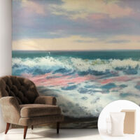 Carta Da Parati Non Tessuto - Decorazione Da Muro - Traspirante - Con Motivo - Per Camera Da Letto Cucina Paesaggio marino 250x250 cm